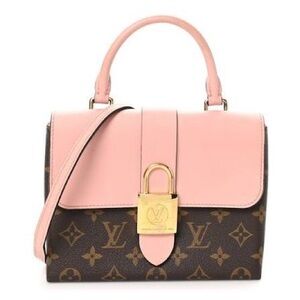 Louis Vuitton Pink and Monogram Top Handle Satchel with Gold Lock
